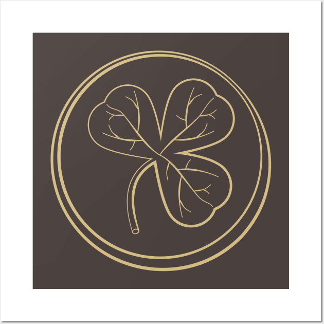 Shamrock Outline Floral Pattern Wall Art by dkdesigns27